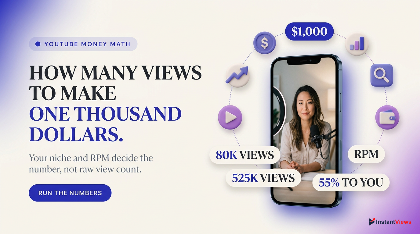 How Many Views to Make $1,000 on YouTube? The 2026 Math