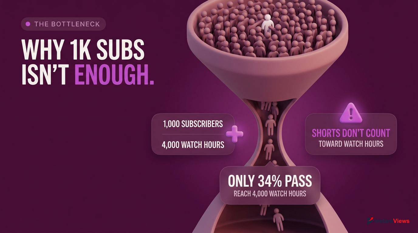 The Watch-Hour Bottleneck: Why 1k Subs Isn't Enough