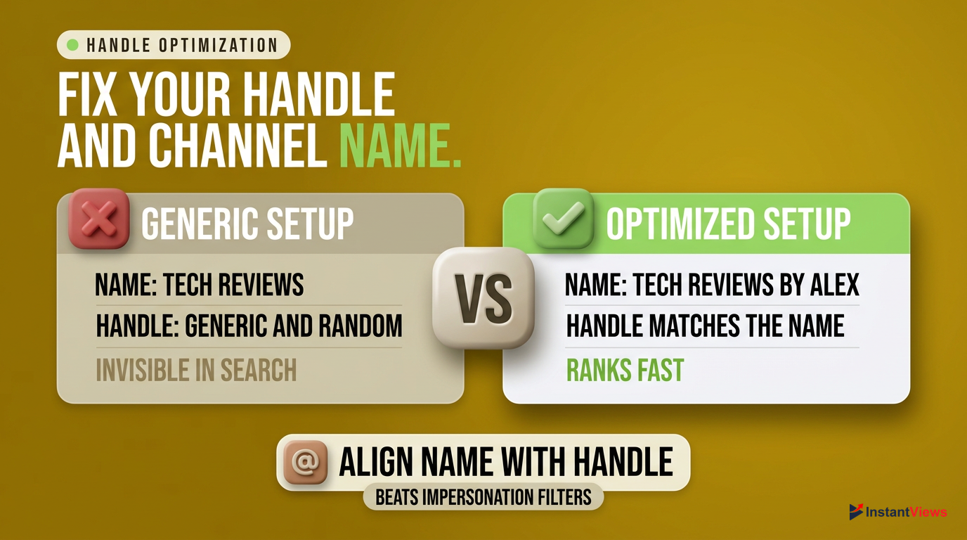 Optimizing Your Handle (@name) and Channel Name