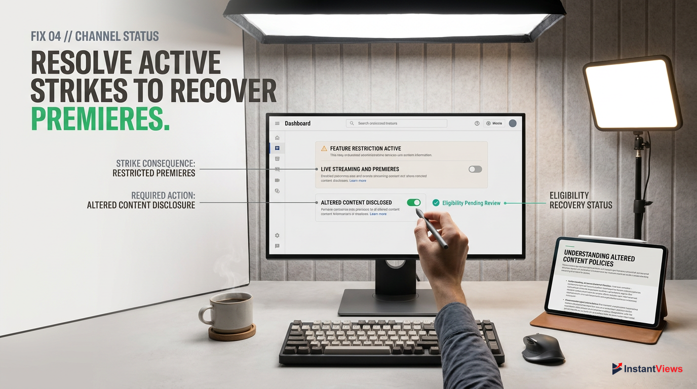 Fix 4: Address Account Strikes and Feature Eligibility